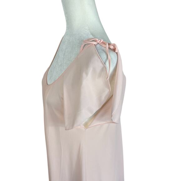 Vtg Blanche by Ralph Montenero Peach Nylon Full Length Gown Negligée Sheer Sz P - Picture 5 of 11